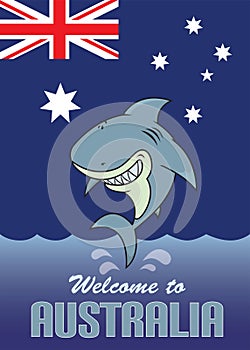 Welcome to Australia card illustration