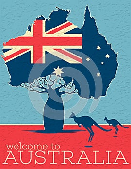 Welcome to Australia vintage poster