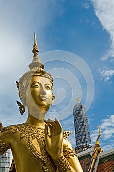 Welcome to Bangkok - Kinnari statue at Wat Phra Kaew temple