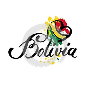 Welcome to Bolivia. Vector welcome card with national flag of Bolivia