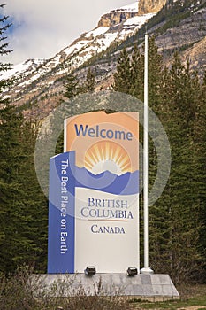 Welcome to British Columbia sign