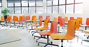 Welcome to the business workshop. chairs in an an empty modern office.