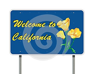 Welcome to California road sign