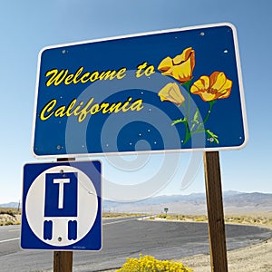 Welcome to California sign.