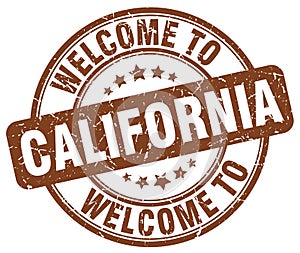 welcome to California stamp