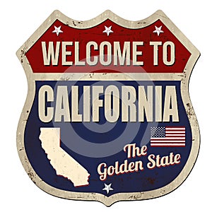 Welcome to California vintage rusty metal sign