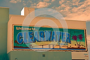 Welcome to Clearwater Beach wall mural in Piere 60 area.