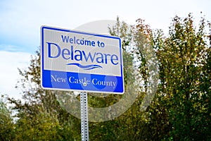 A Welcome to Delaware Sign, New Castle County