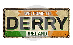 Welcome to Derry vintage rusty metal sign