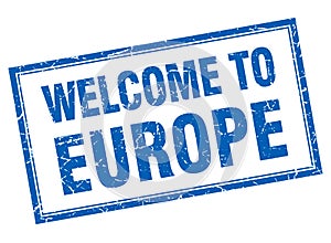 welcome to europe stamp