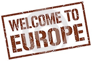 welcome to europe stamp