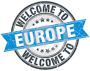 welcome to europe stamp