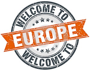 welcome to europe stamp