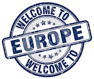 welcome to europe stamp