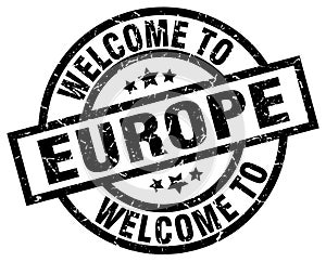 welcome to europe stamp