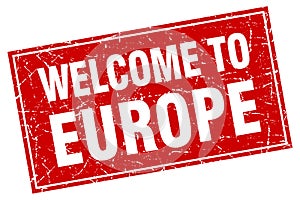 welcome to europe stamp