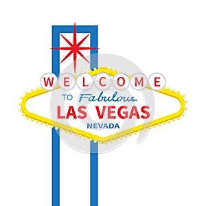 Welcome to fabulous Las Vegas sign icon. Classic retro symbol. Red star. Nevada sight showplace. Template for greeting card, photo