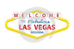 Welcome to fabulous Las Vegas sign icon. Nevada sight showplace. Classic retro symbol. Template for greeting card, banner, sticker photo