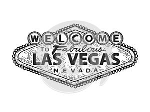 Welcome to Fabulous Las Vegas sign sketch vector