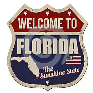 Welcome to Florida vintage rusty metal sign