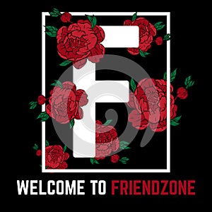 Welcome to friendzone. Vector placard