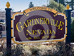 Welcome to Gardnerville Nevada road sign