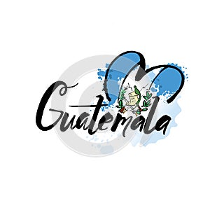 Welcome to guatemala guatemala city card and letter design in colorful rainbow color and typographic icon design