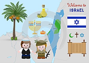 Welcome to Holy Land, israeli symbols set