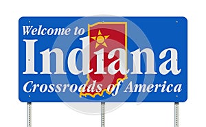 Welcome to Indiana road sign