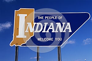 Welcome to Indiana road sign