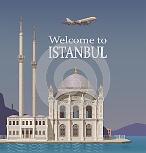 Welcome to Istanbul, hospitable Turkey. Vector