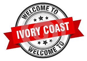 welcome to Ivory Coast. Welcome to Ivory Coast isolated stamp.