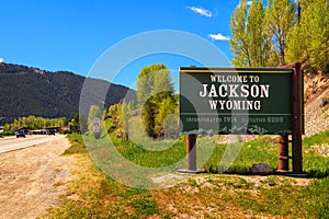 Welcome to Jackson Wyoming road sign photo
