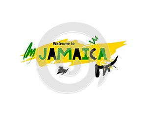 Welcome to Jamaica. Name country template design for greeting card, banner, poster