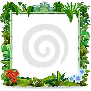 Welcome to the Jungle Bamboo Frame Background Vector Design photo