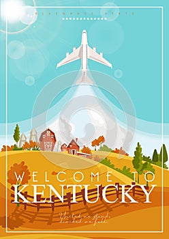 Welcome to Kentucky. Advertising vector concept of travel to Kentucky, United States.