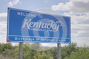 Welcome to Kentucky road sign