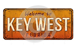 Welcome to Key West vintage rusty metal sign