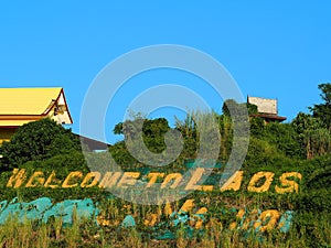 Welcome to Laos at border control in Huay Xai