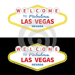 Welcome to Las Vegas sign icon set. Classic retro symbol.