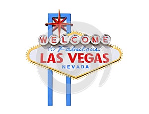 Welcome to Las Vegas sign on white background