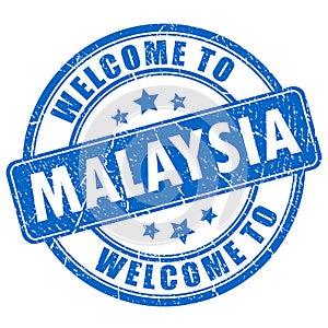 Welcome to Malaysia vector stamp