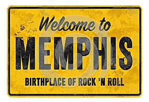 Welcome to Memphis Birthplace of Rock N Roll Sign Vintage