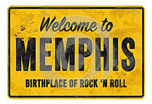 Welcome to Memphis Birthplace of Rock N Roll Sign Vintage photo