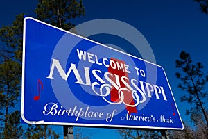Welcome to Mississippi state Road sign