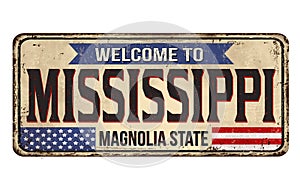 Welcome to Mississippi vintage rusty metal sign