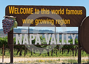 Welcome to Napa Valley, funny sign