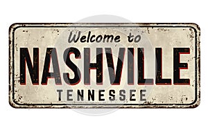 Welcome to Nashville vintage rusty metal sign