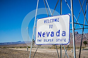 Welcome to Nevada, the Silver State sign