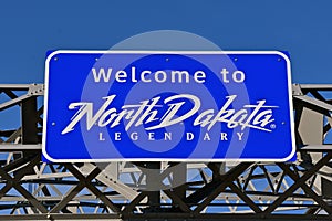 `Welcome to North Dakota` sign